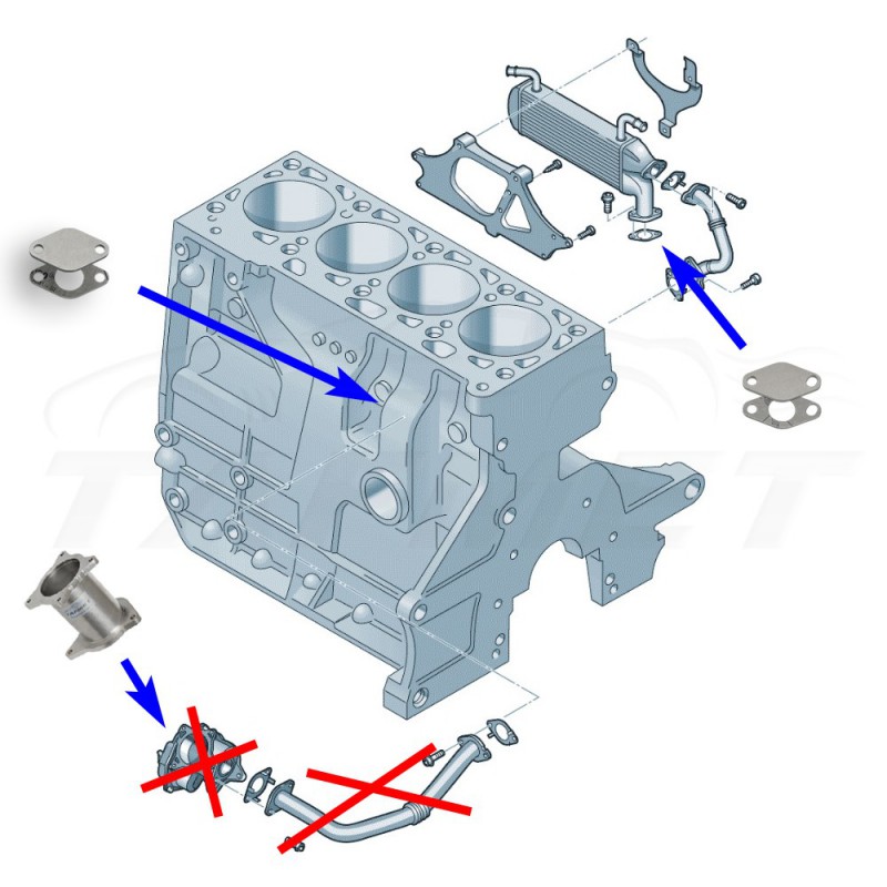 AGR Ventil Entfernung Set für VW Crafter Amarok mit 2.0 3.0 TDI Motoren